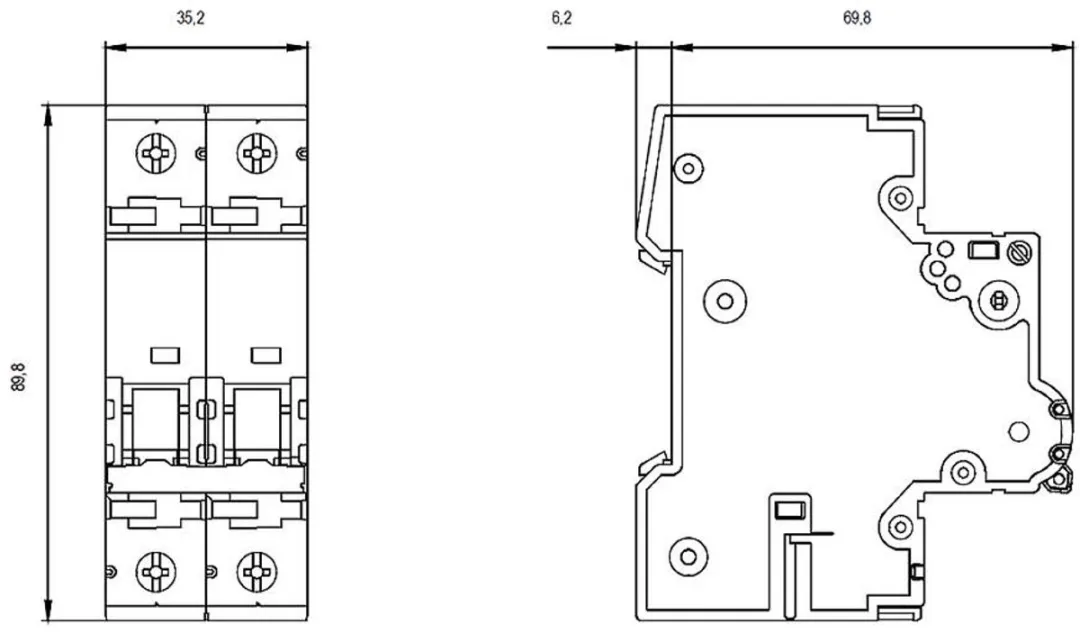 Siemens 5SY42027 Zekeringautomaat 2A - 230V/400V - Zwart