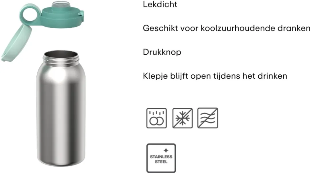 Mepal Campus 107489065403 RVS Drinkfles 600ml - Stitch