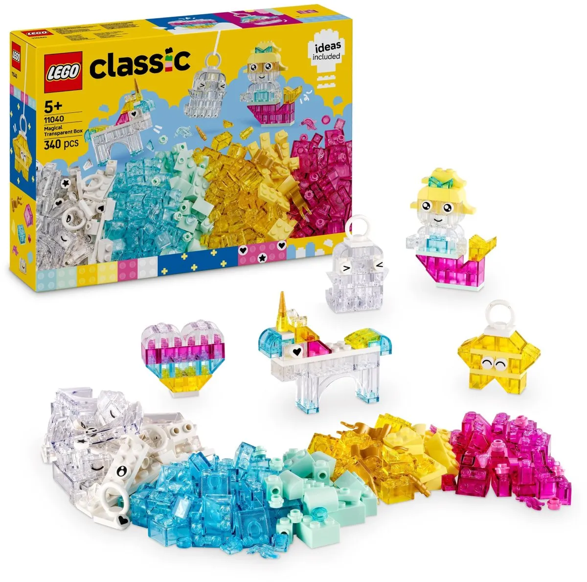 LEGO Classic Magische Transparante Doos 11040 - 340 Stukken - Meerkleurig