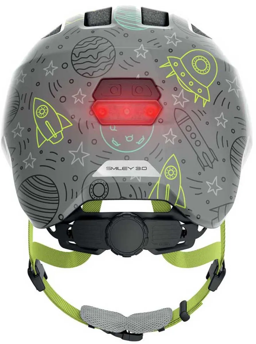 ABUS Smiley 3.0 LED Kinderfietshelm - S - Grijs met ruimtepatroon