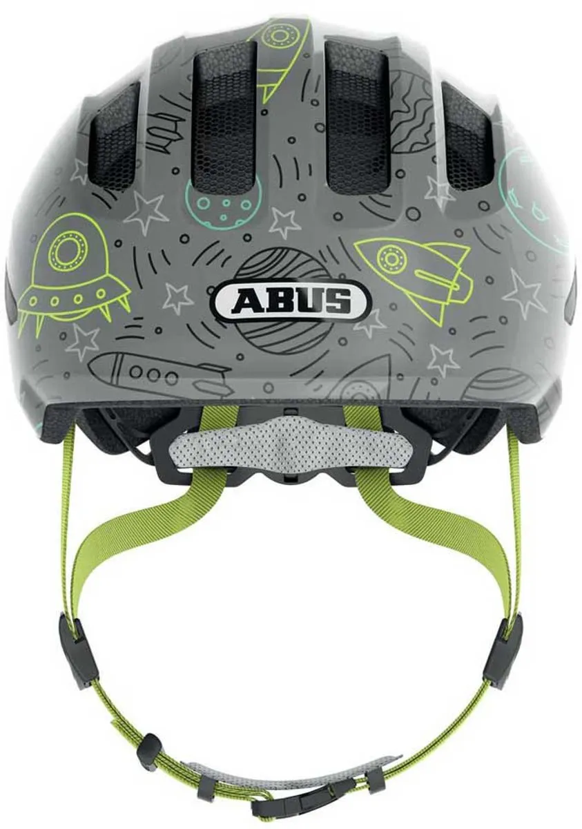 ABUS Smiley 3.0 LED Kinderfietshelm - S - Grijs met ruimtepatroon - afbeelding 6 van 6