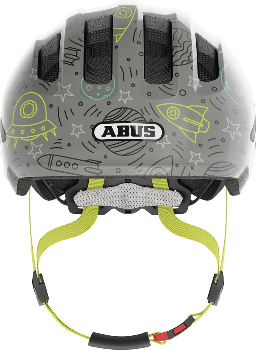 ABUS Smiley 3.0 LED Kinderfietshelm - S - Grijs met ruimtepatroon