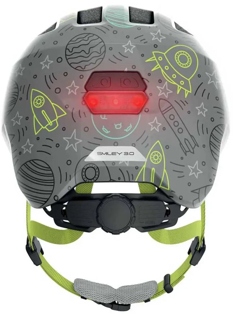 ABUS Smiley 3.0 LED Kinderfietshelm - S - Grijs met ruimtepatroon