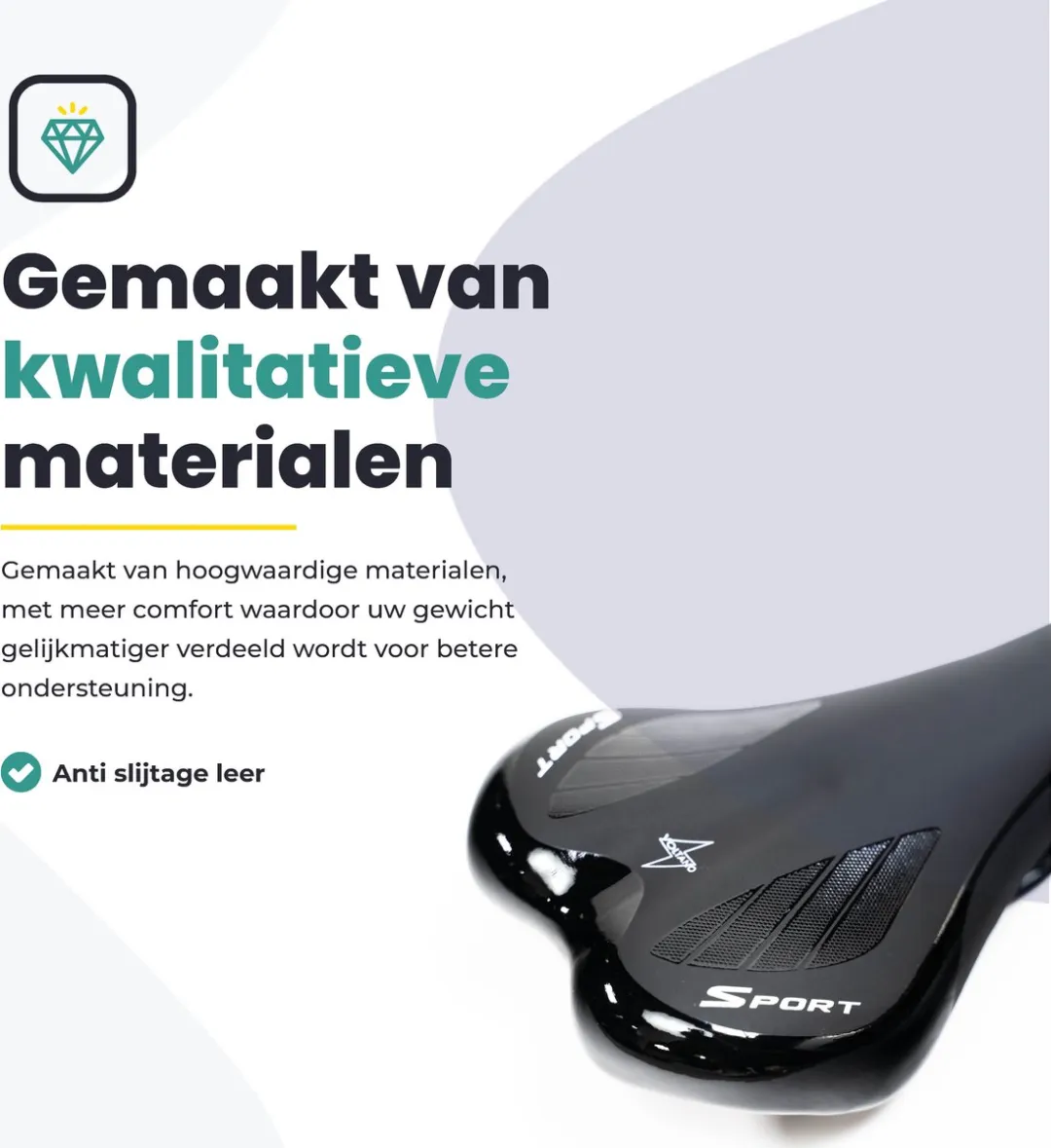 Voltano Race / MTB Fietszadel - Zwart - Unisex - Mountainbike Zadel - Stevig en Licht