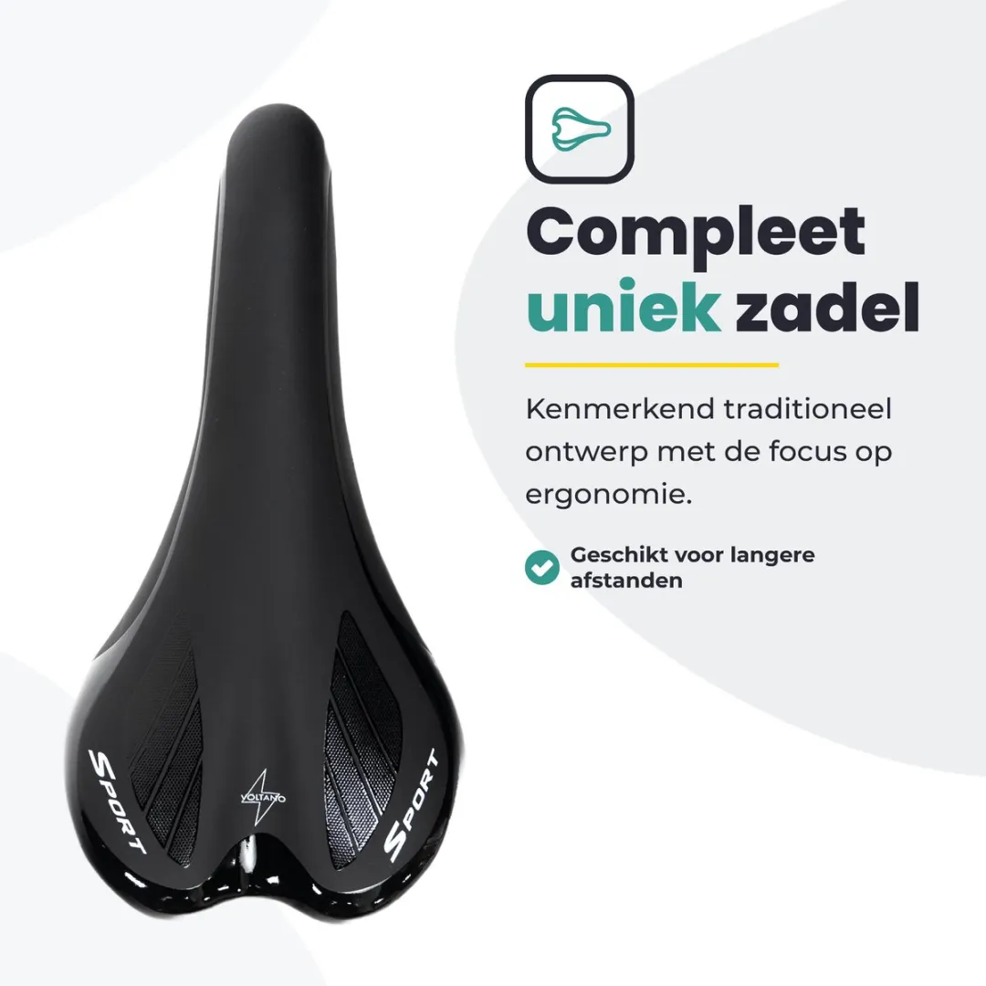 Voltano Race / MTB Fietszadel - Zwart - Unisex - Mountainbike Zadel - Stevig en Licht