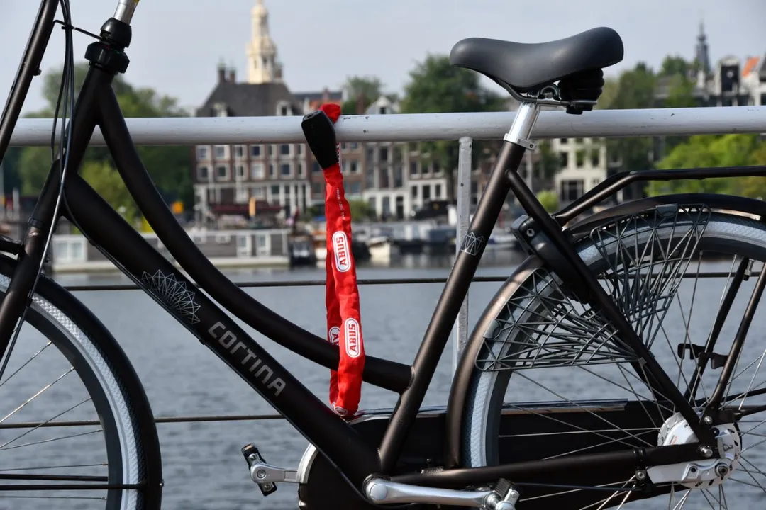 ABUS Kettingslot 85cm Rood - Gehard staal