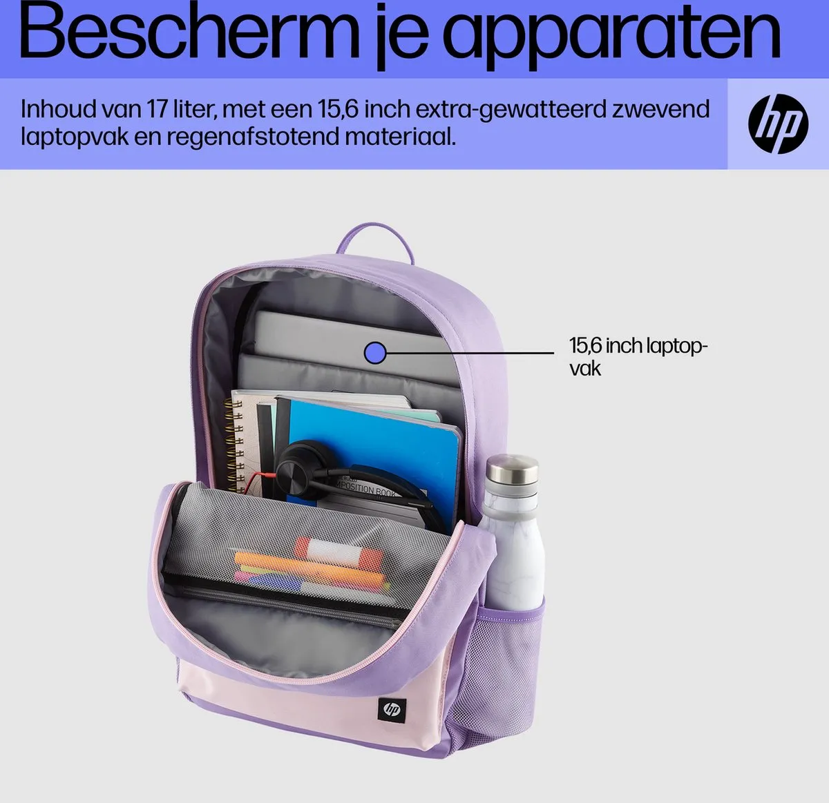 HP Campus Backpack 7J597AA - 15.6 inch - Lavendel