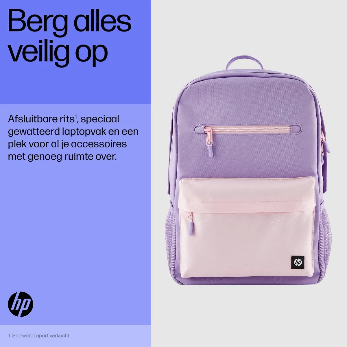 HP Campus Backpack 7J597AA - 15.6 inch - Lavendel - afbeelding 6 van 6