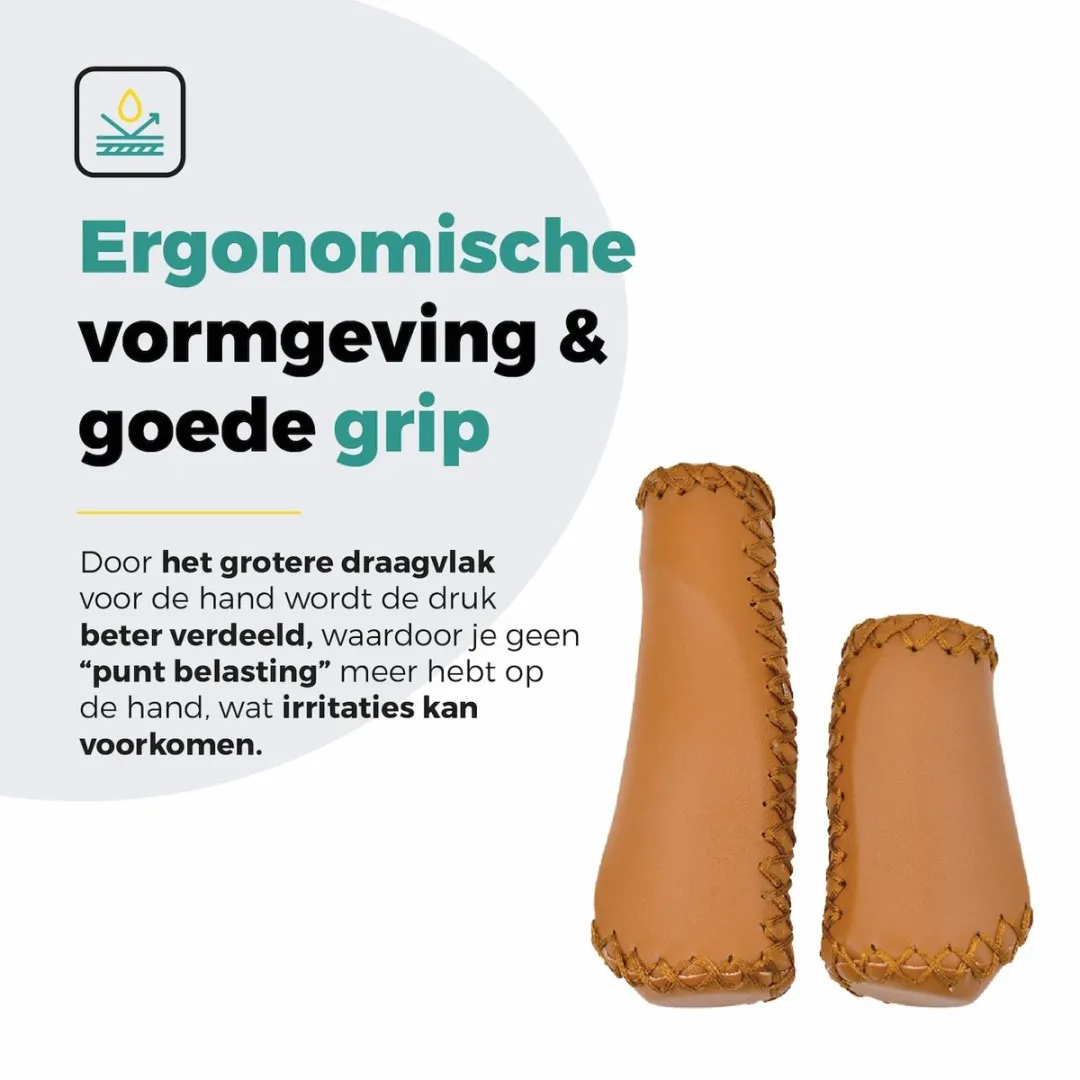 Voltano Leren Fietshandvatten Lichtbruin - Elektrische Fiets