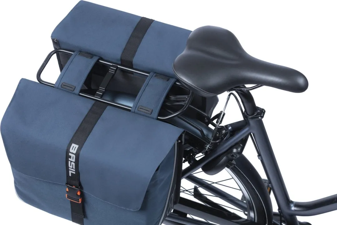 Basil Forte Dubbele Fietstas 35L - Zwart/Blauw