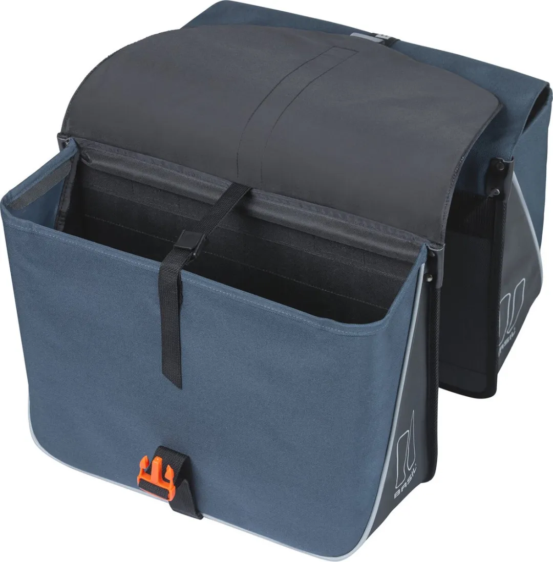 Basil Forte Dubbele Fietstas 35L - Zwart/Blauw