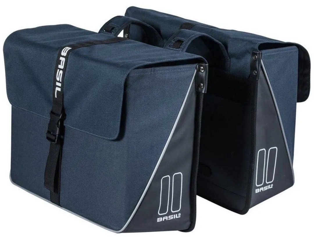 Basil Forte Dubbele Fietstas 35L - Zwart/Blauw