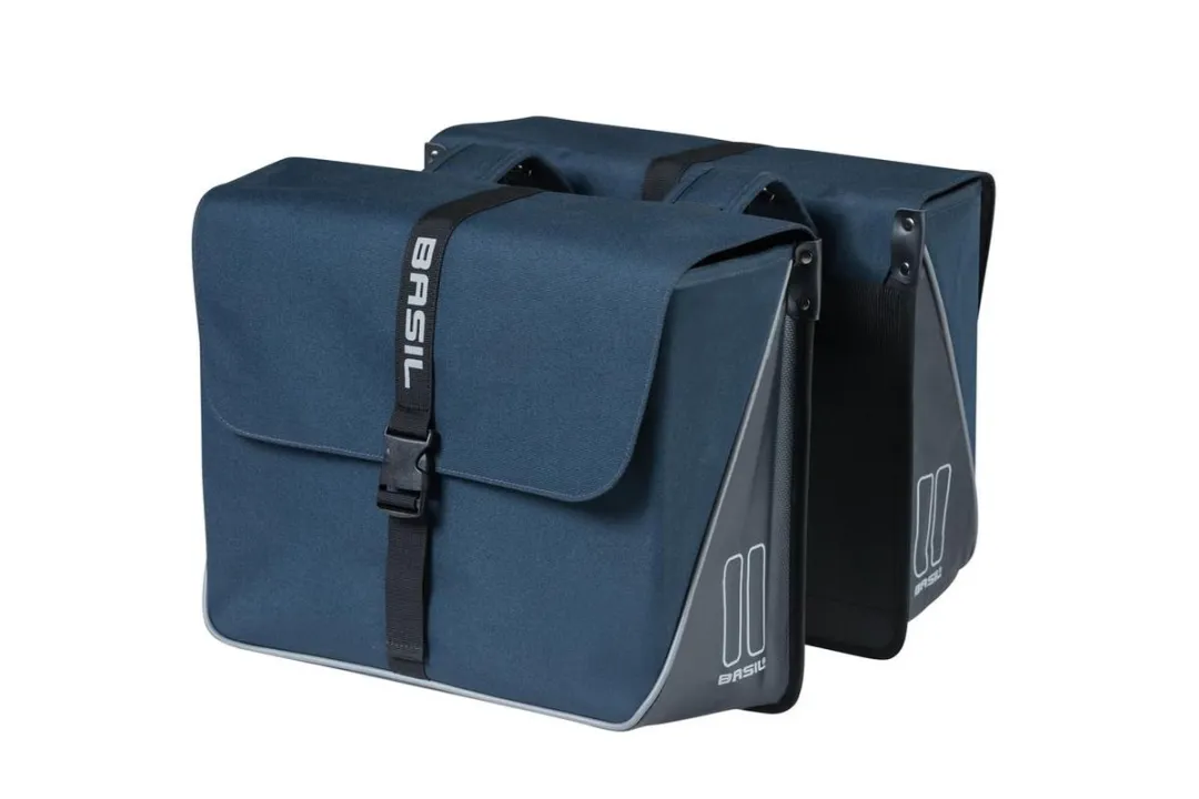 Basil Forte Dubbele Fietstas 35L - Zwart/Blauw
