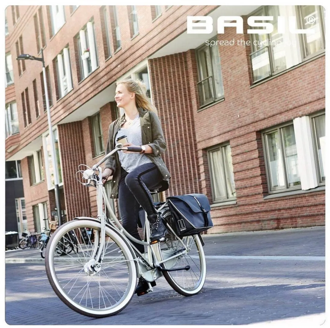 Basil Forte Dubbele Fietstas 35L - Zwart/Blauw - afbeelding 6 van 6