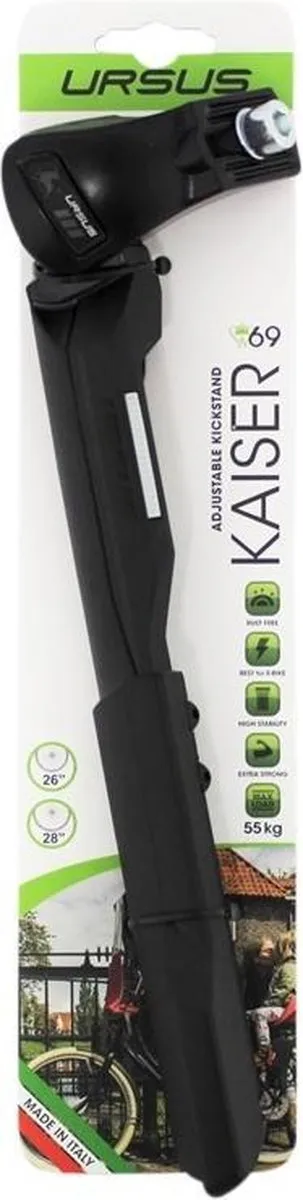 Ursus Verstelbare fietsstandaard - Geschikt voor E-bikes - Zwart - Max. 55 kg - Aluminium/Kunststof