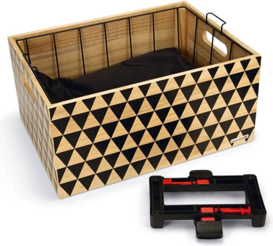 Beeztees Hondenfietsmand Hout - Zwart - afbeelding 4 van 4