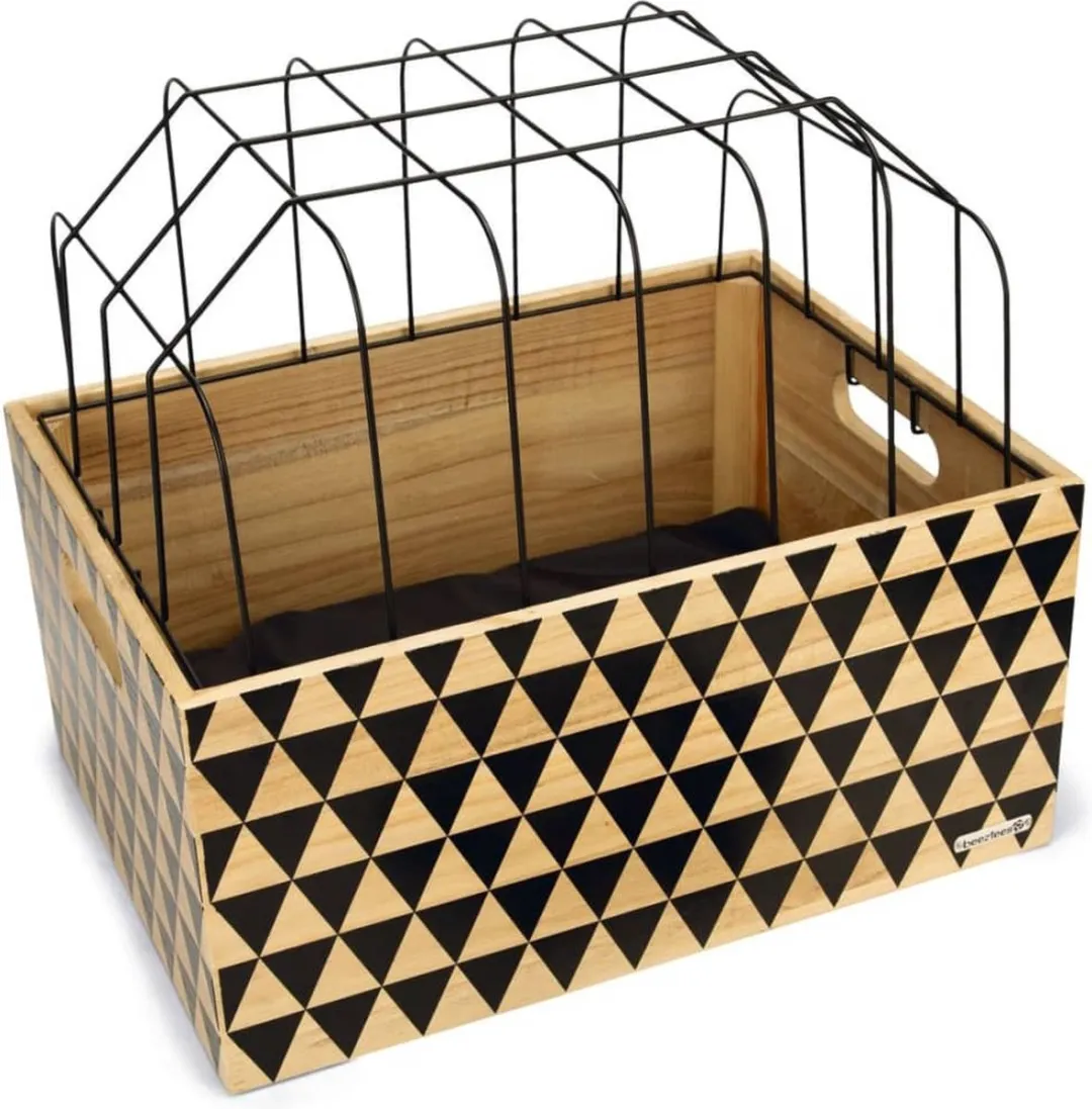 Beeztees Hondenfietsmand Hout - Zwart - afbeelding 2 van 4