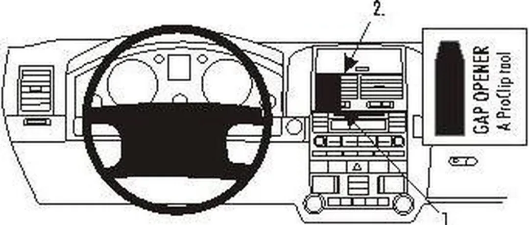 Brodit Center Mount VW Touareg 03- 853298 - Zwart