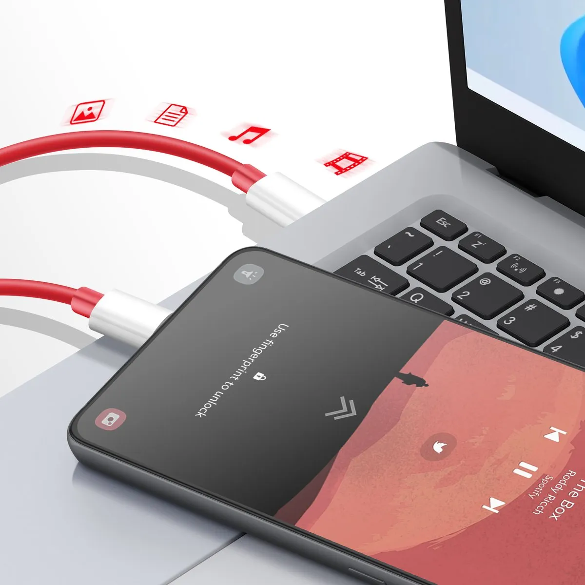 OnePlus USB-C Kabel 120W 1m - Rood
