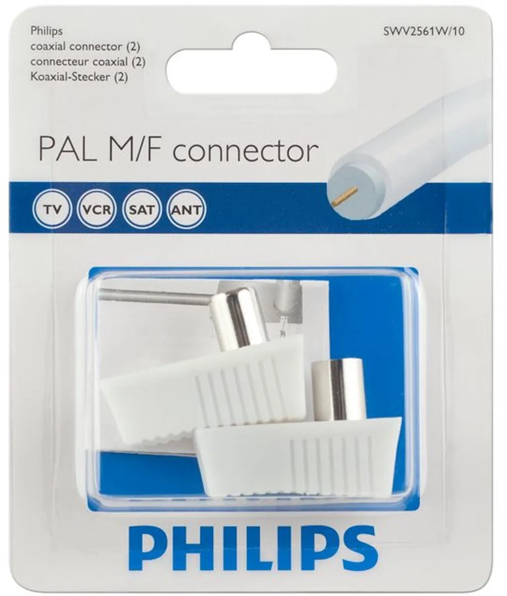 Philips PAL-connectoruiteinden SWV2561W/10 - Wit