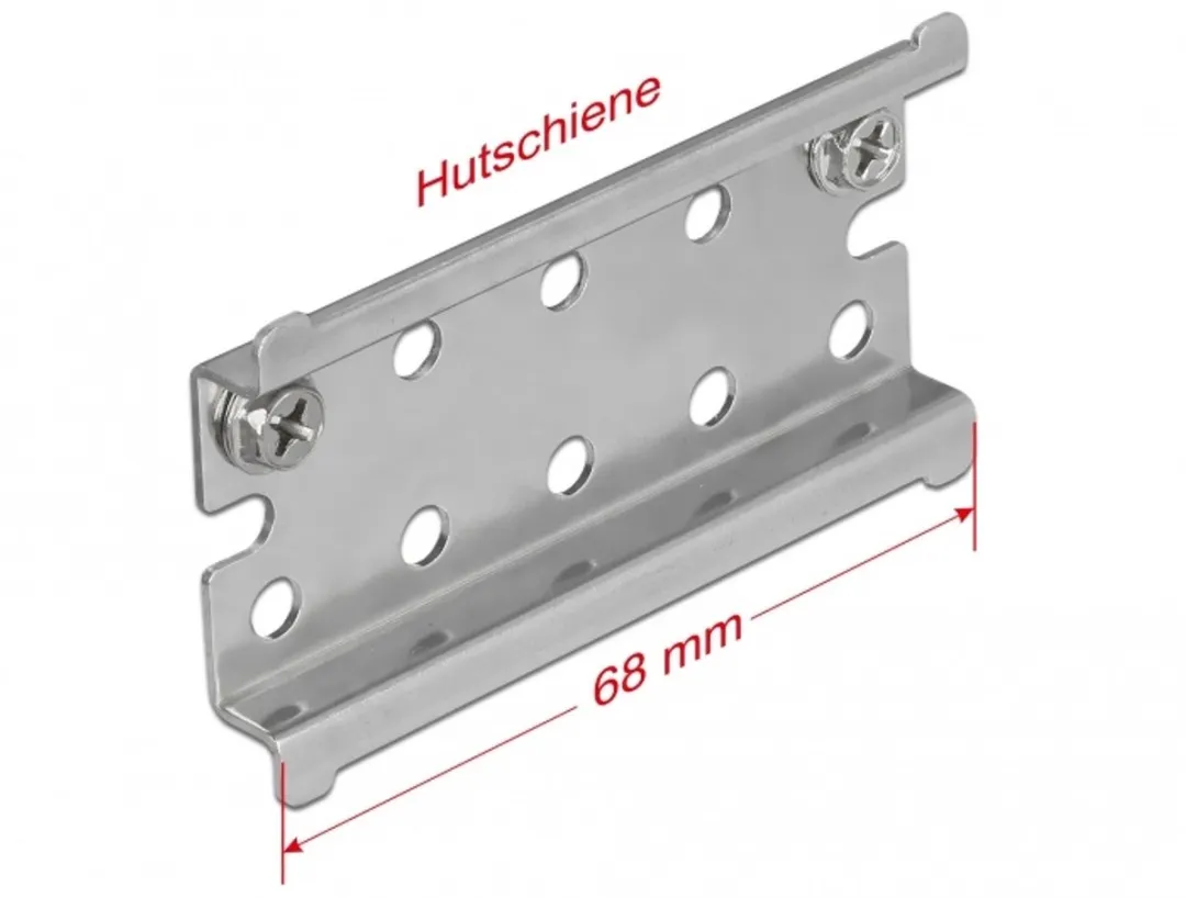 Delock DIN-rail met eindstop - Zilver - Universeel