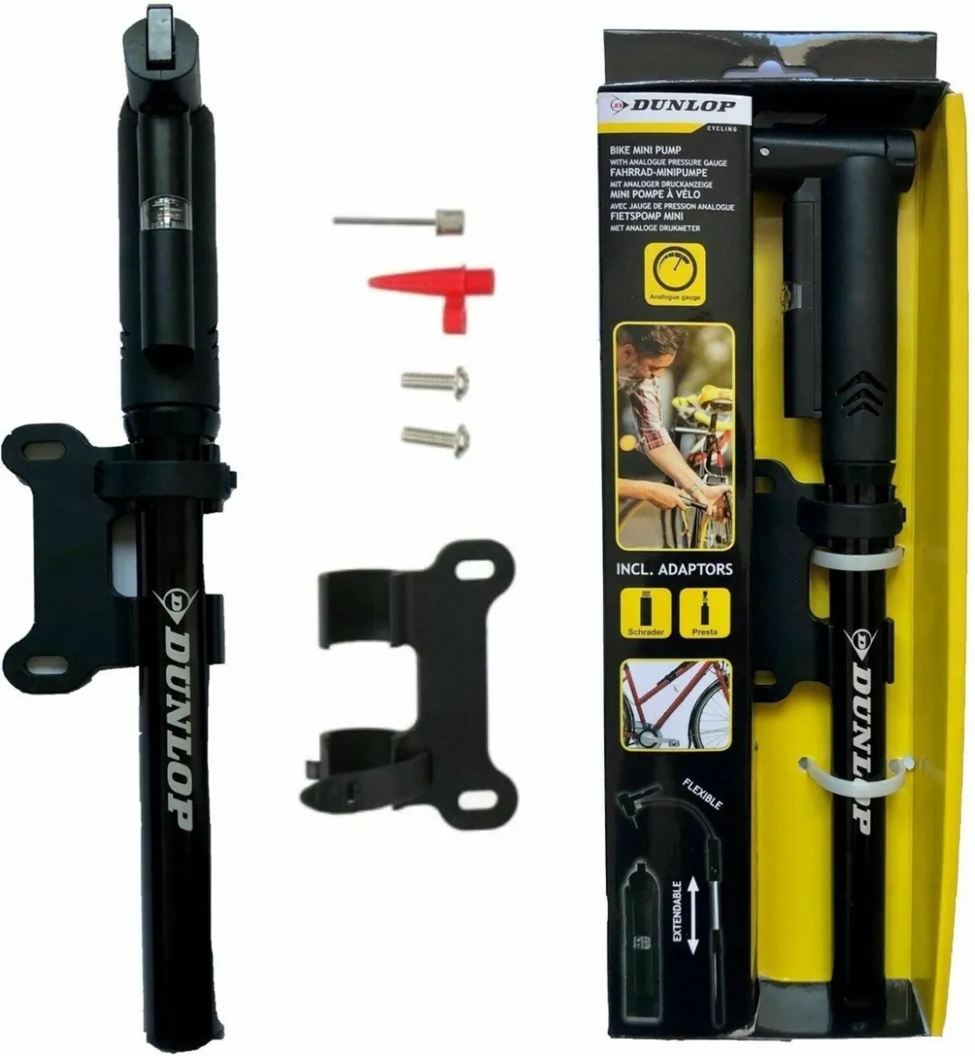 Dunlop Mini Fietspomp - inclusief ventielen