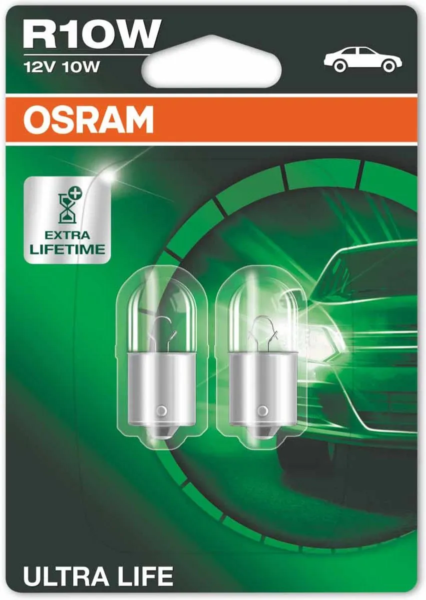 Osram Ultra Life Halogeenlamp BA15S R10W 12V/10W