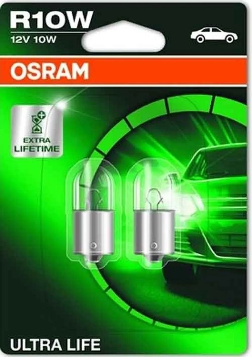 Osram Ultra Life Halogeenlamp BA15S R10W 12V/10W - 2 Stuks
