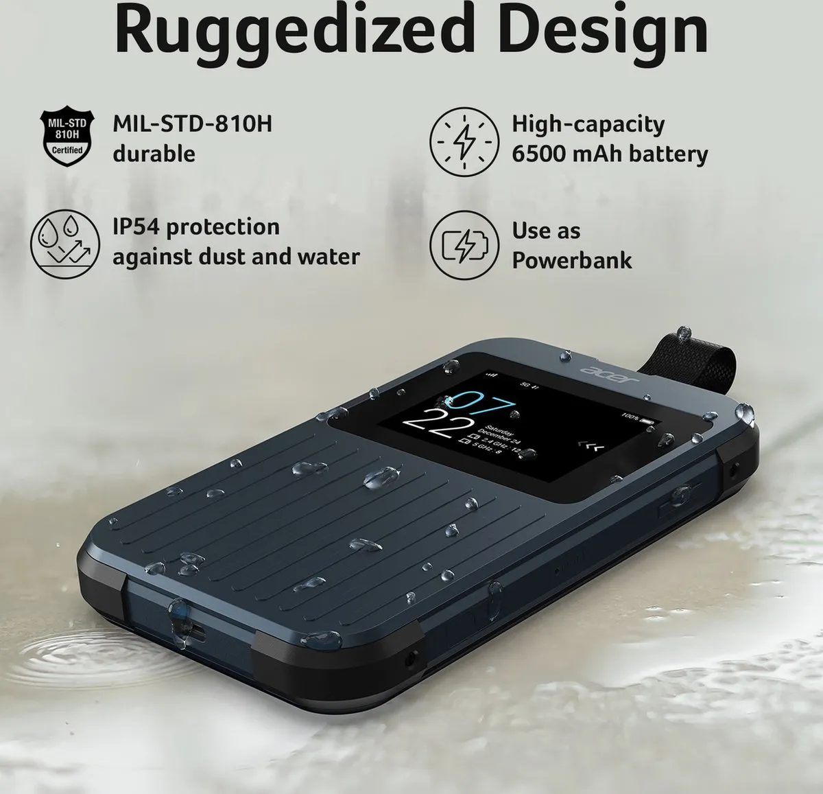 Acer Connect Enduro M3 5G Mobiele Hotspot - Blauw