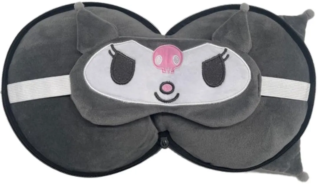 Disney Kuromi Neksteunkussen met Slaapmasker - Reisset