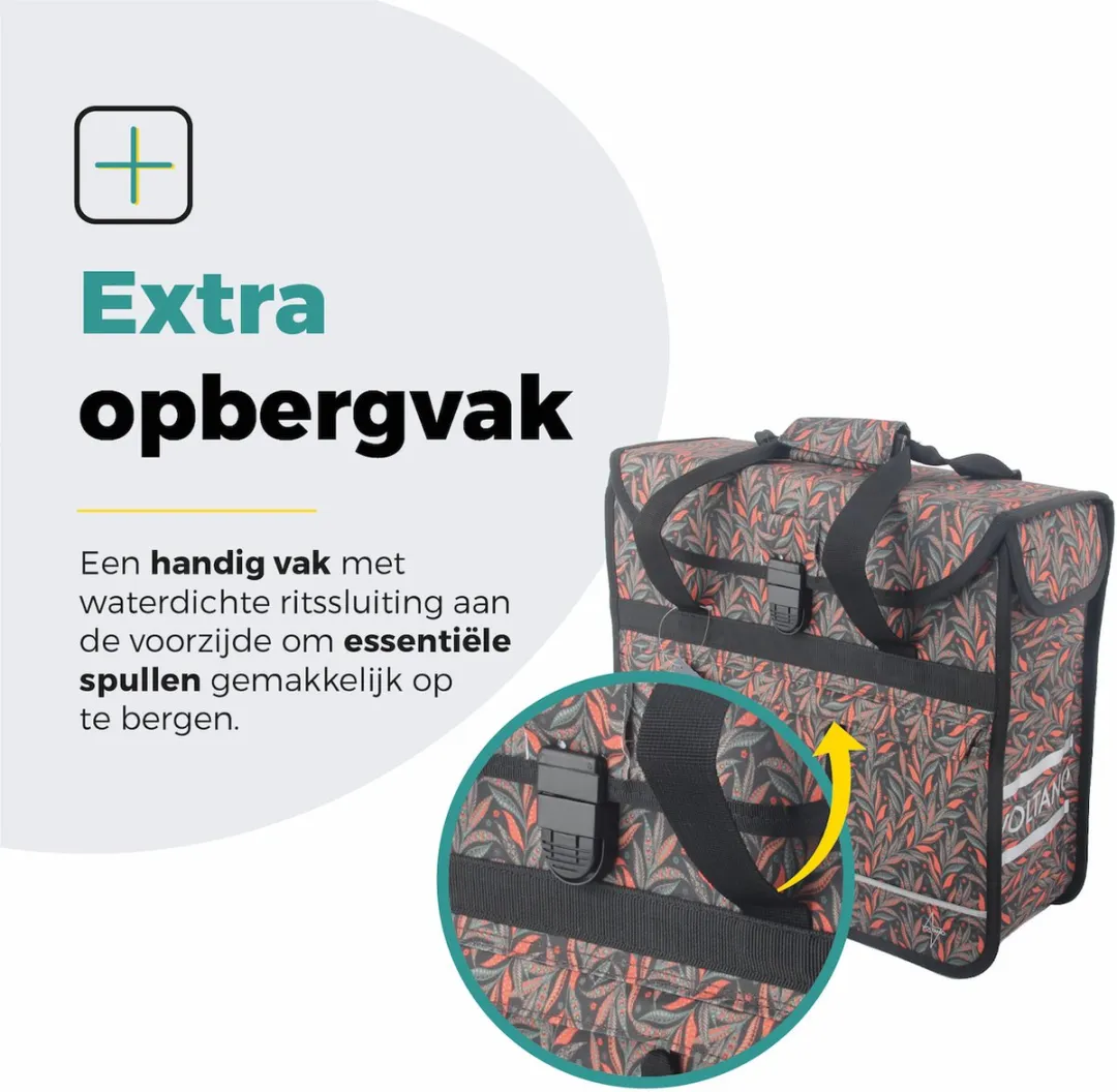 Voltano Enkele Shopper Fietstas 17L - Crimson Leaf