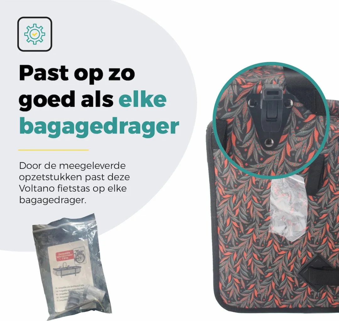 Voltano Enkele Shopper Fietstas 17L - Crimson Leaf
