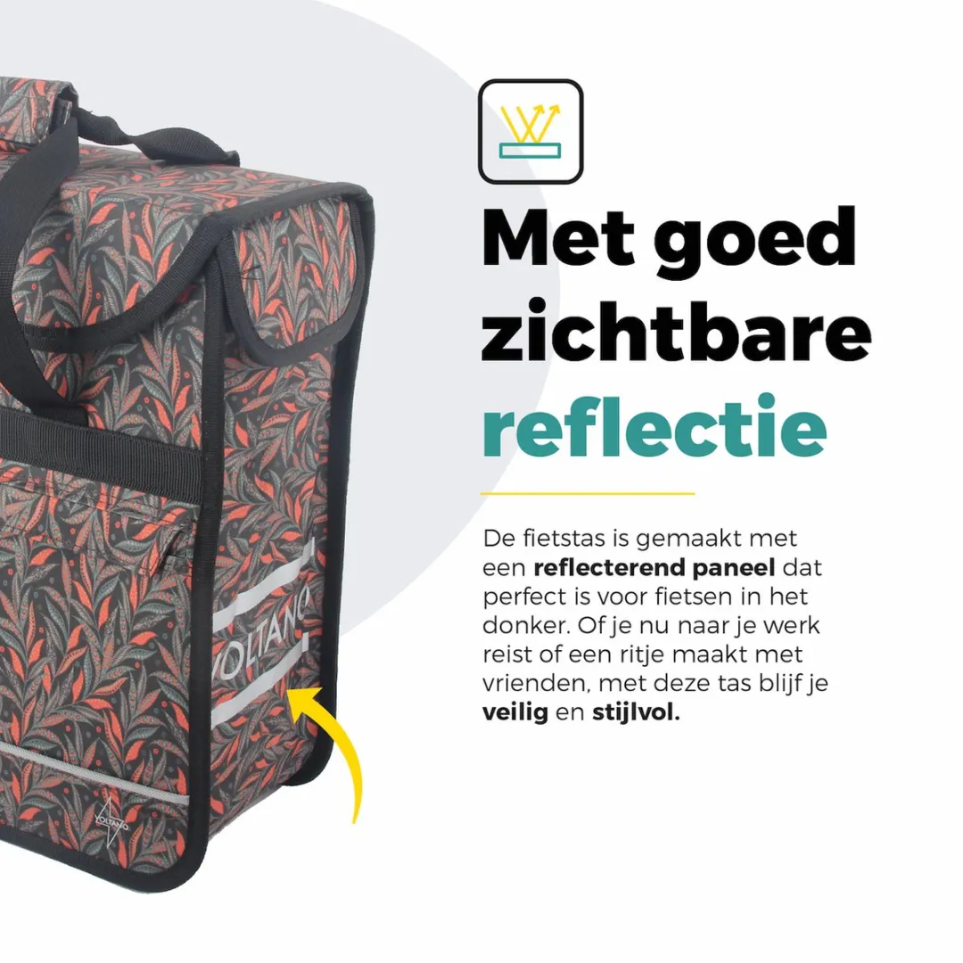 Voltano Enkele Shopper Fietstas 17L - Crimson Leaf - afbeelding 6 van 6