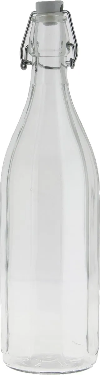 Bormioli rocco waterfles met beugeldop - 4x - helder transparant - 1000 ml - Giara home deco fles - weckflessen