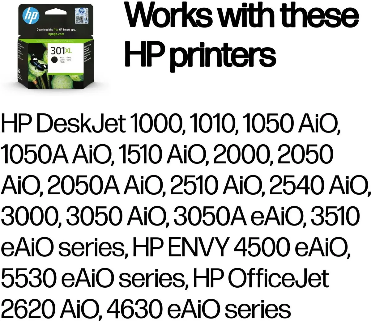 HP 301XL Inktcartridge - 8ml - Zwart