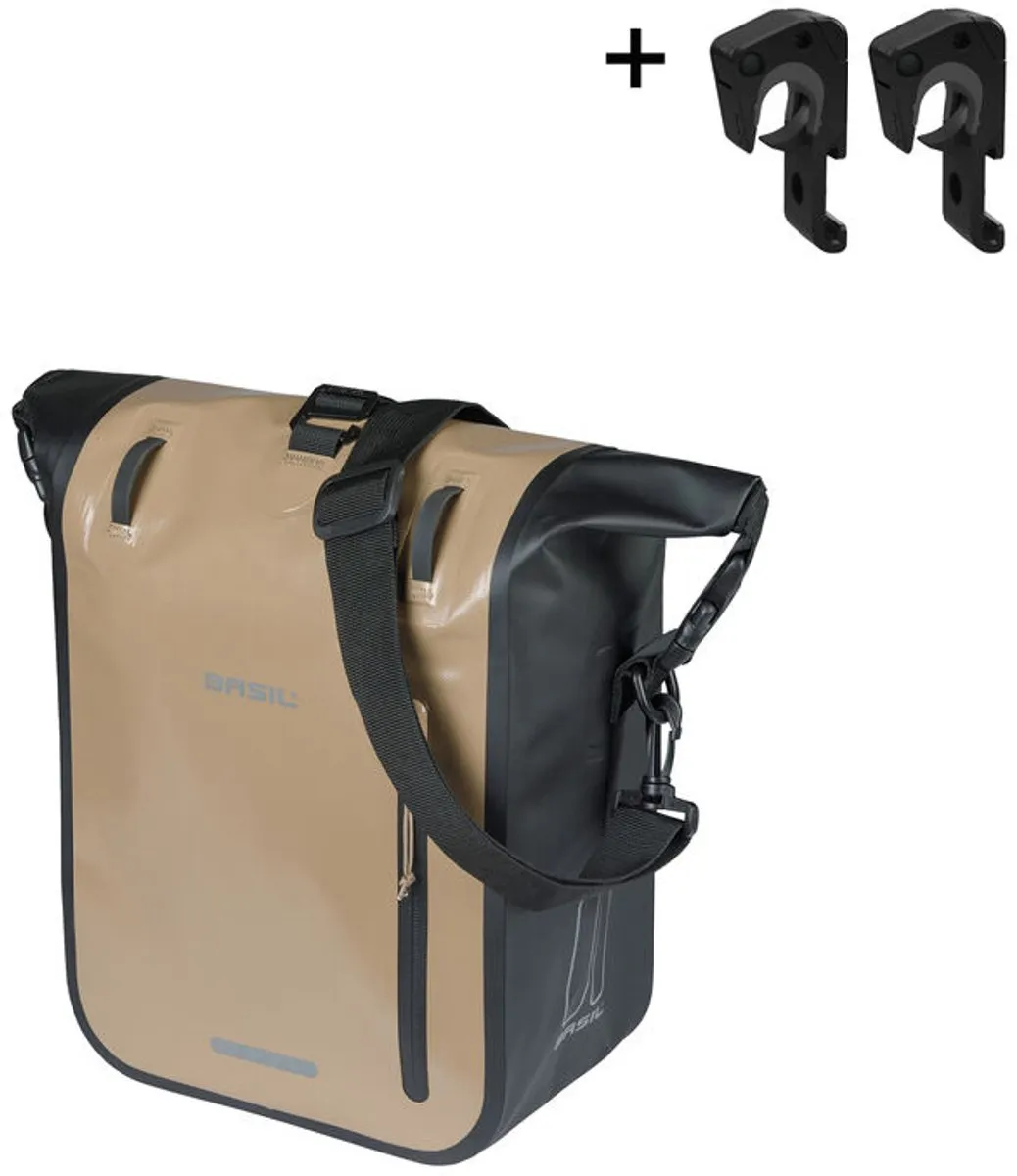 Basil Rivo Enkele Fietstas 15L - Zand