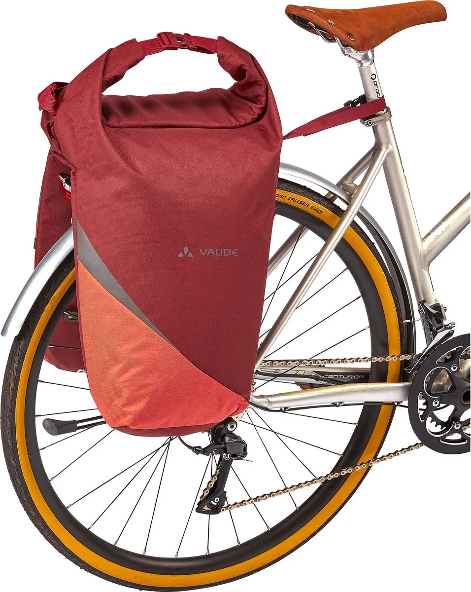 Vaude Road Master Urban Double Bike Bag - 1L - Donkerrood - afbeelding 6 van 6