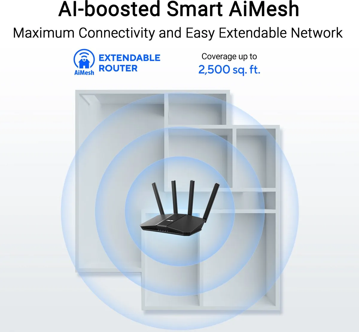 ASUS RT-BE82U WiFi 7 Router - 6500 Mbps - Zwart