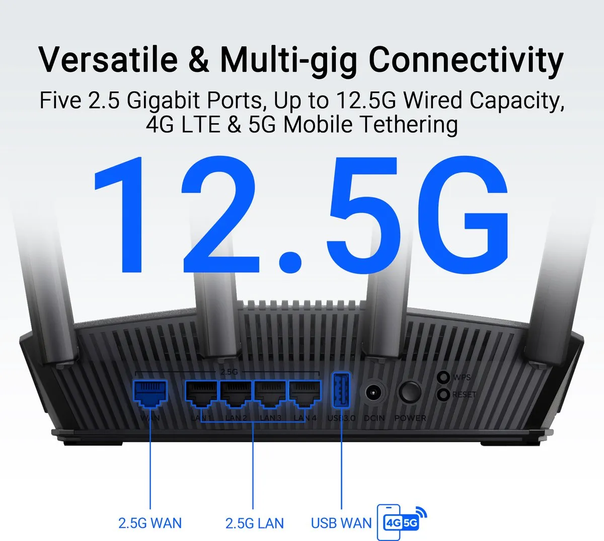 ASUS RT-BE82U WiFi 7 Router - 6500 Mbps - Zwart - afbeelding 6 van 6