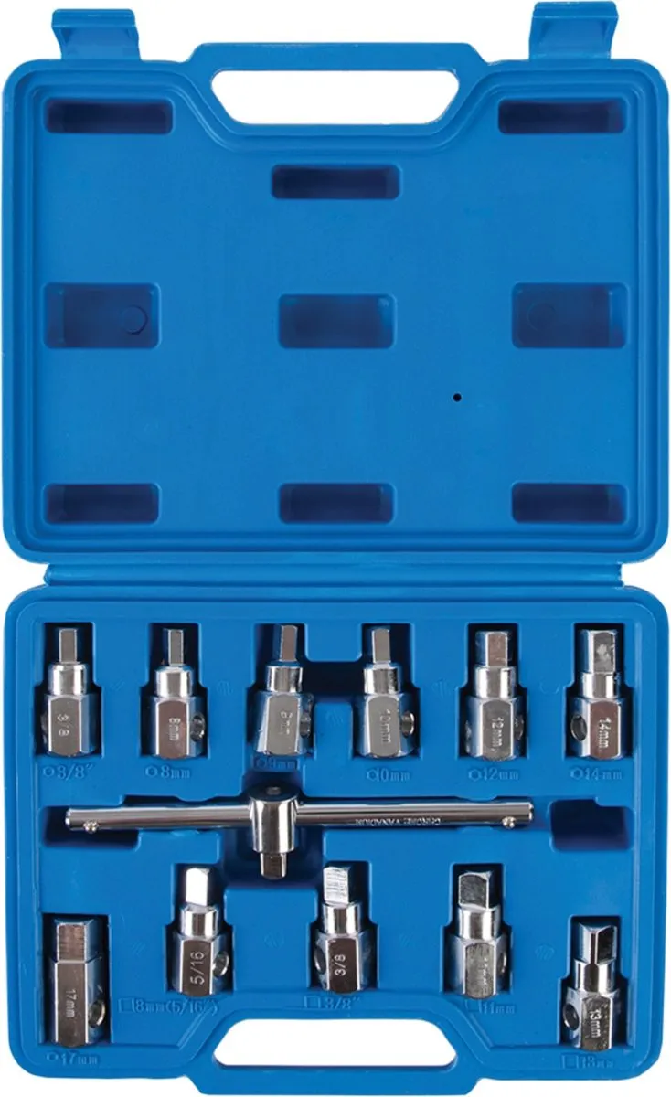 Silverline Oliepluggensleutelset 12-delig 8-17mm - Chroomvanadium