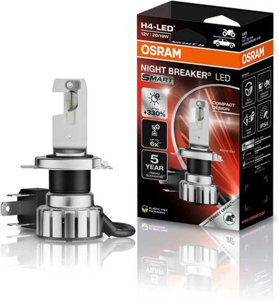 Osram Night Breaker LED H4 Moto 64193DWNBSM-1HB - Wit