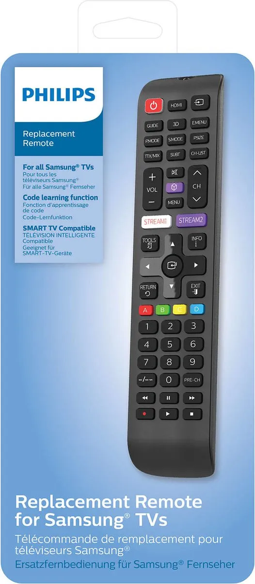 Philips Afstandsbediening - Samsung TV SRP4010/10 - Universele Samsung TV Afstandsbediening - Zwart