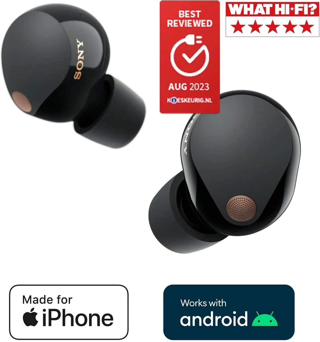 Sony WF-1000XM5 Noise Cancelling Oordopjes - Zwart