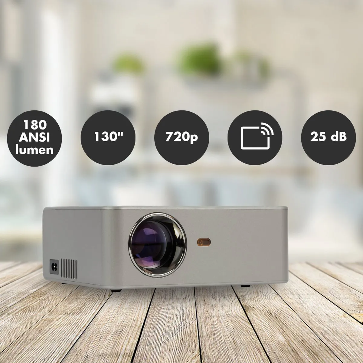 Salora 43BHM2250 - Beamer - Projector - HD - LED - Screen Mirroring - 180 Ansi lumen - Mini Beamer