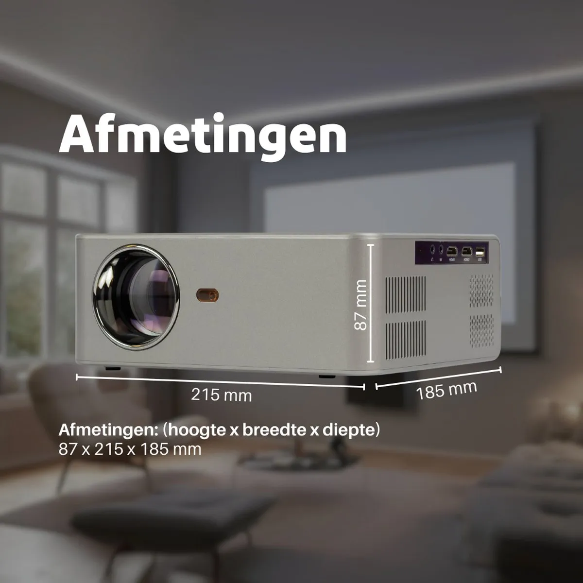 Salora 43BHM2250 - Beamer - Projector - HD - LED - Screen Mirroring - 180 Ansi lumen - Mini Beamer