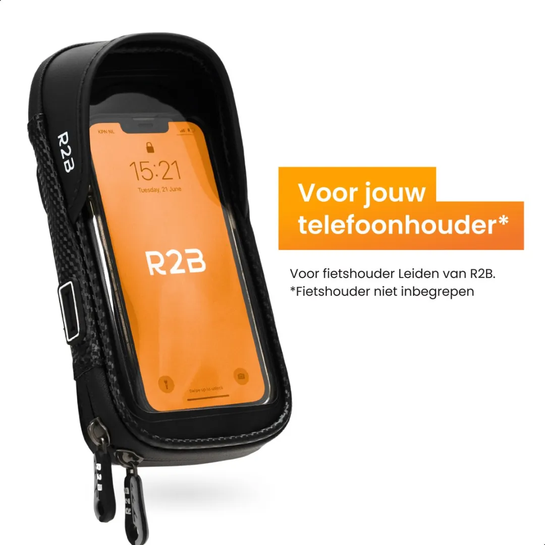 R2B Telefoonhouder Leiden - iPhone 11/12 7" - Powerbank 10.000mAh