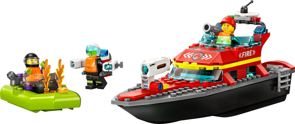 LEGO City Reddingsboot Brand Speelgoed voor Kinderen - 60373