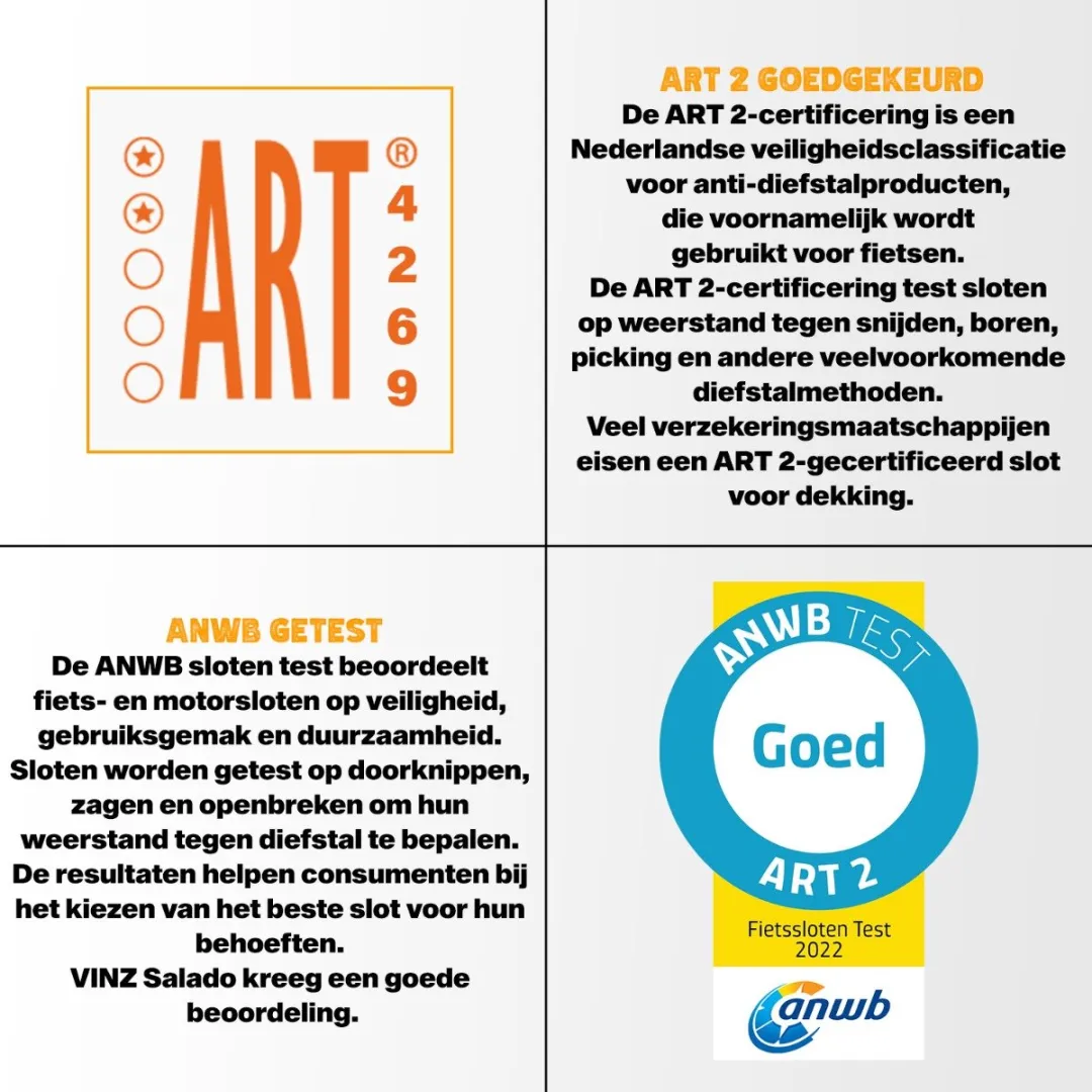 VINZ Salado ART 2 Kettingslot 90cm - Zwart
