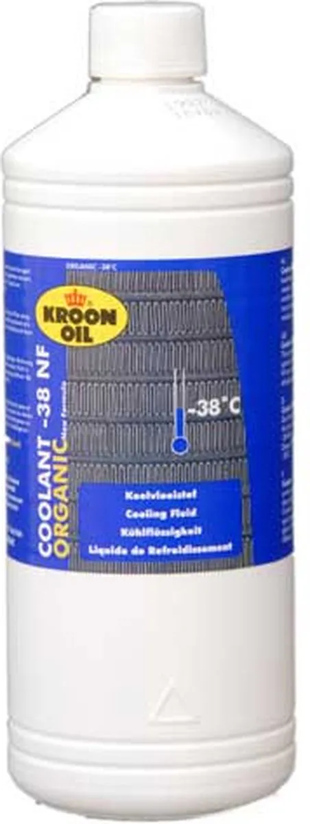 Kroon Oil Coolant -38 NF Organische Koelvloeistof 1L - Lichtgeel