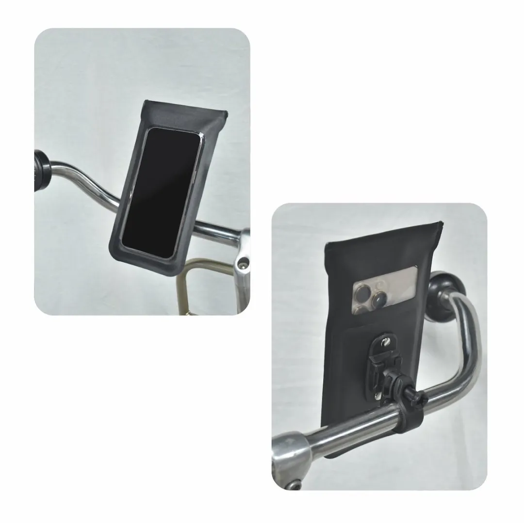 Voltano Telefoonhouder Fiets / Scooter / Motor / Brommer - Waterdicht - Zwart - GSM Houder - Incl. Stuuradapters - 360 ° Graden Draaibaar - Anti Kras - Nederlandse Instructie